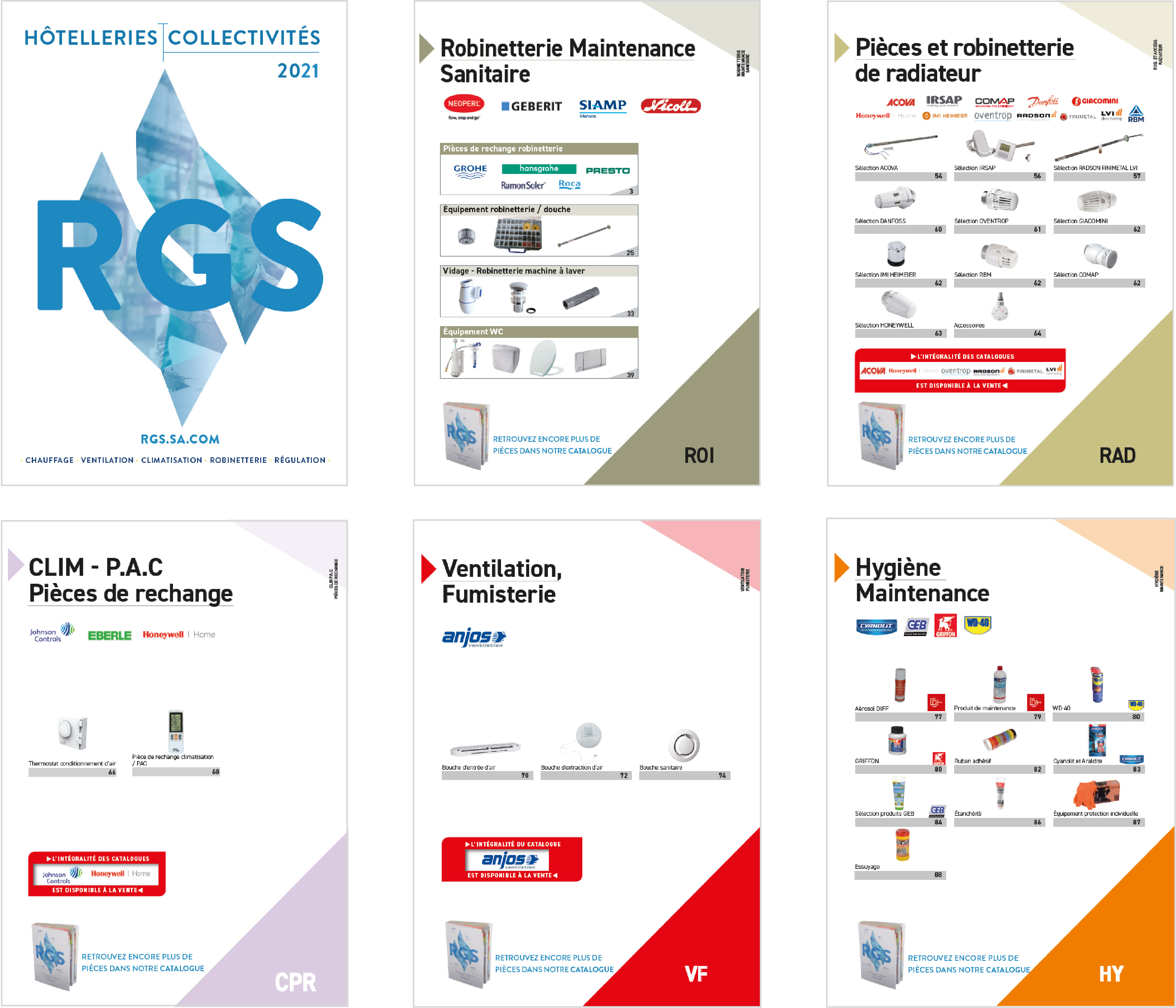 Photos catalogue différents chapitres